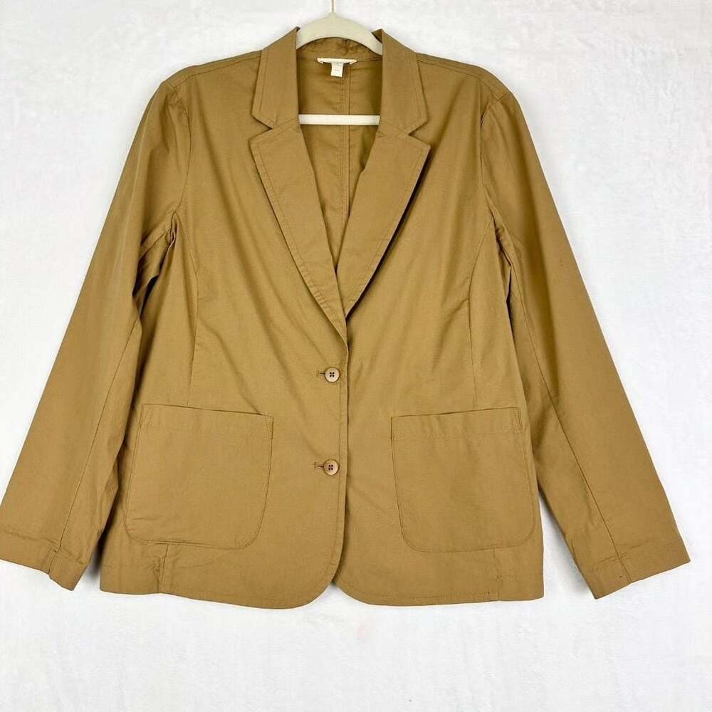 Eileen Fisher Camel Tan Cotton Blazer